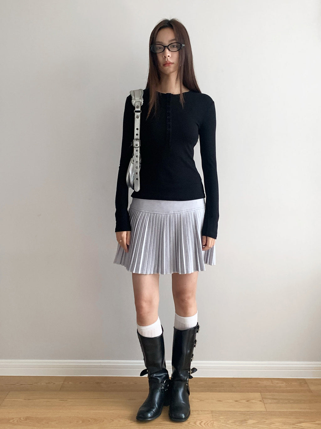 Woolen Thick Pleated Versatile A-line Mini Skirt