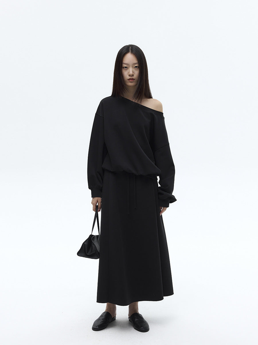 Stretchy A-Line Maxi Skirt