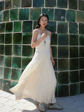 Pleated Slim Fit Slip Strap Dress