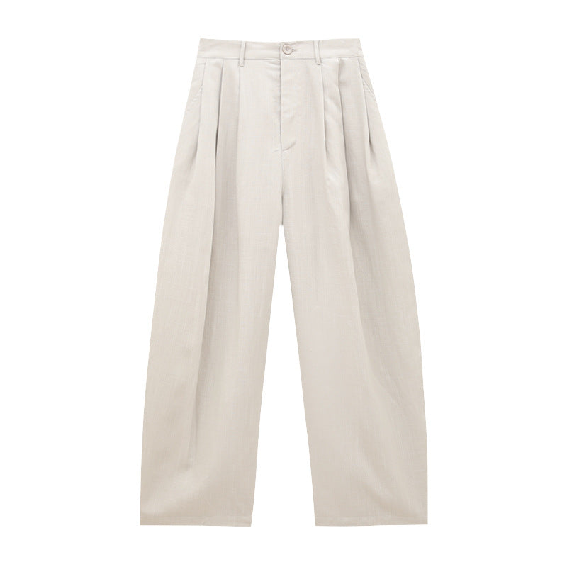 Curved-Shaped Low-Waist Casual Pants