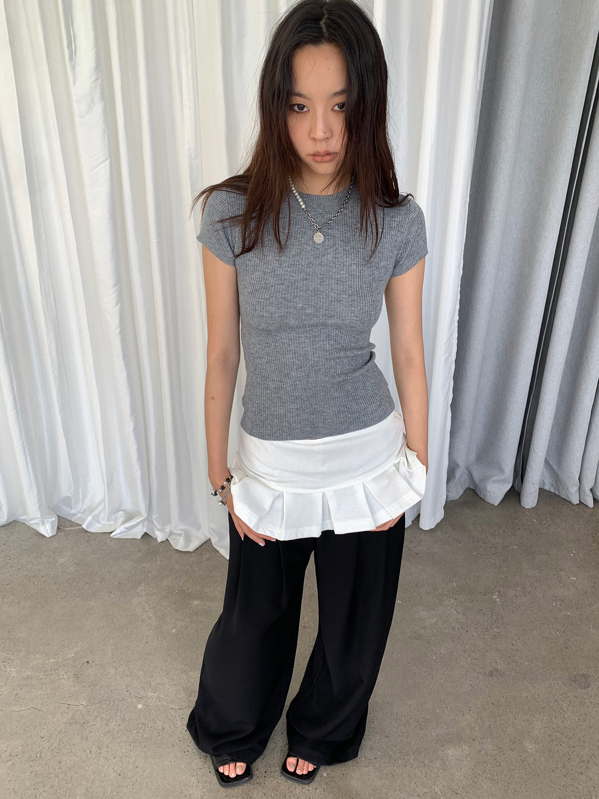 Pleated Low Rise Mini Skort