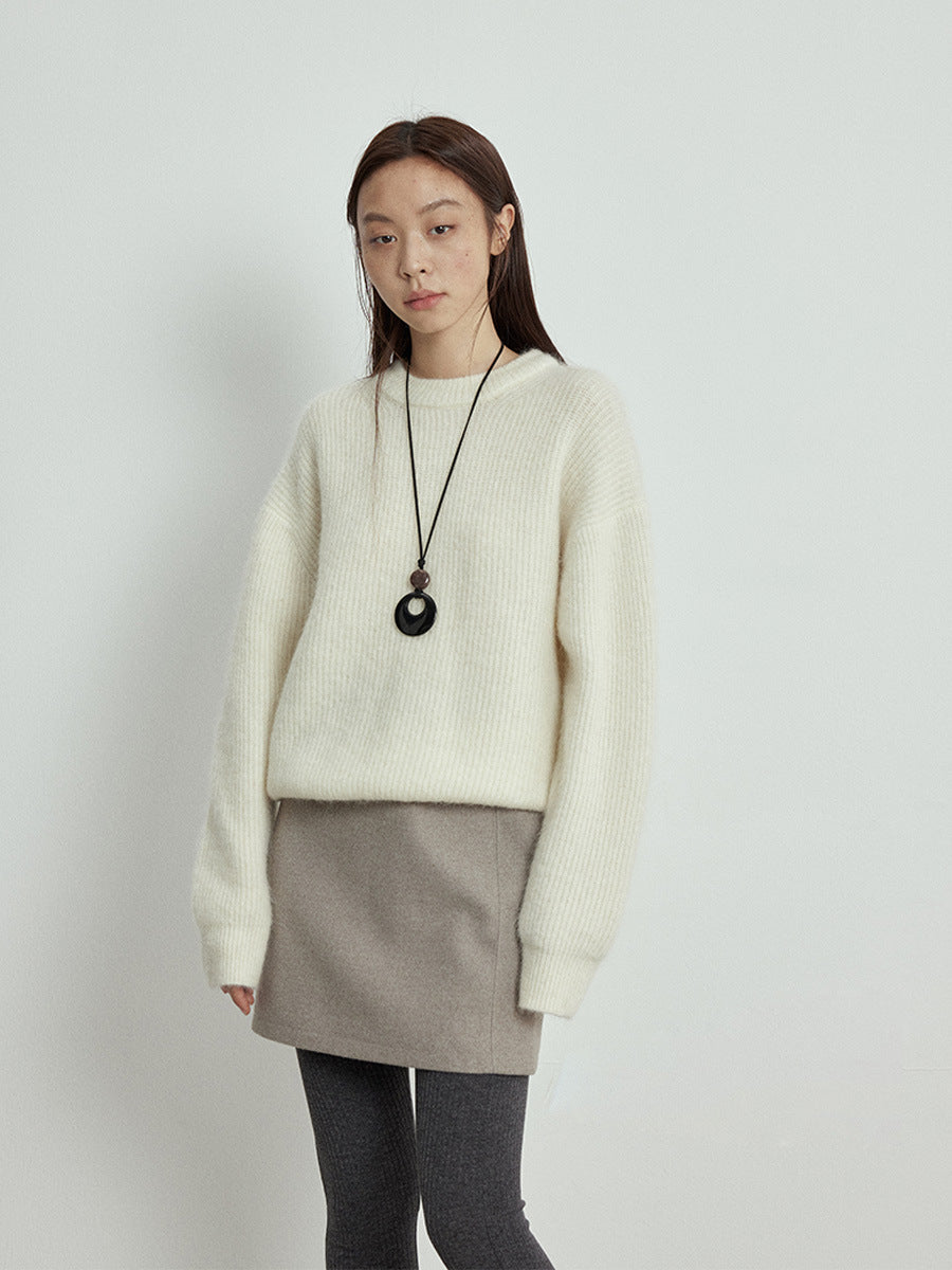 Round Neck Mohair Sweater