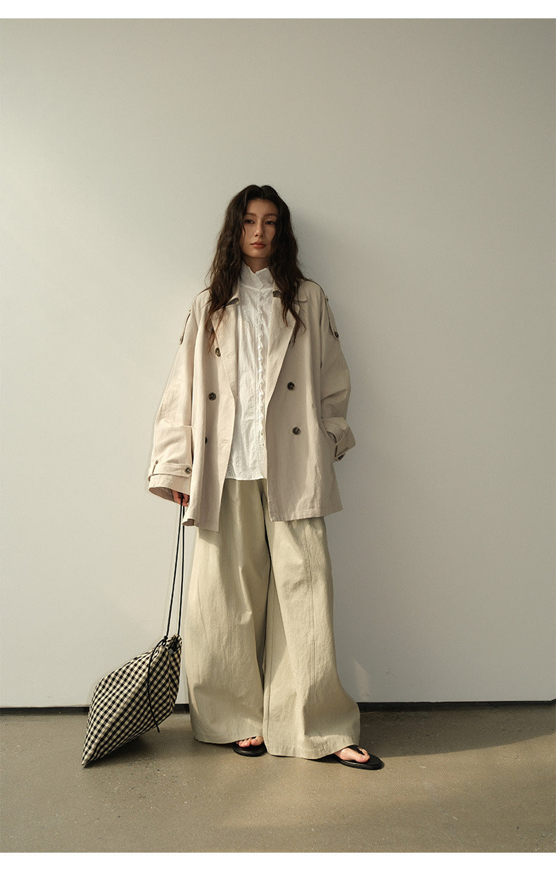 Pleated Casual Wide-leg Pants