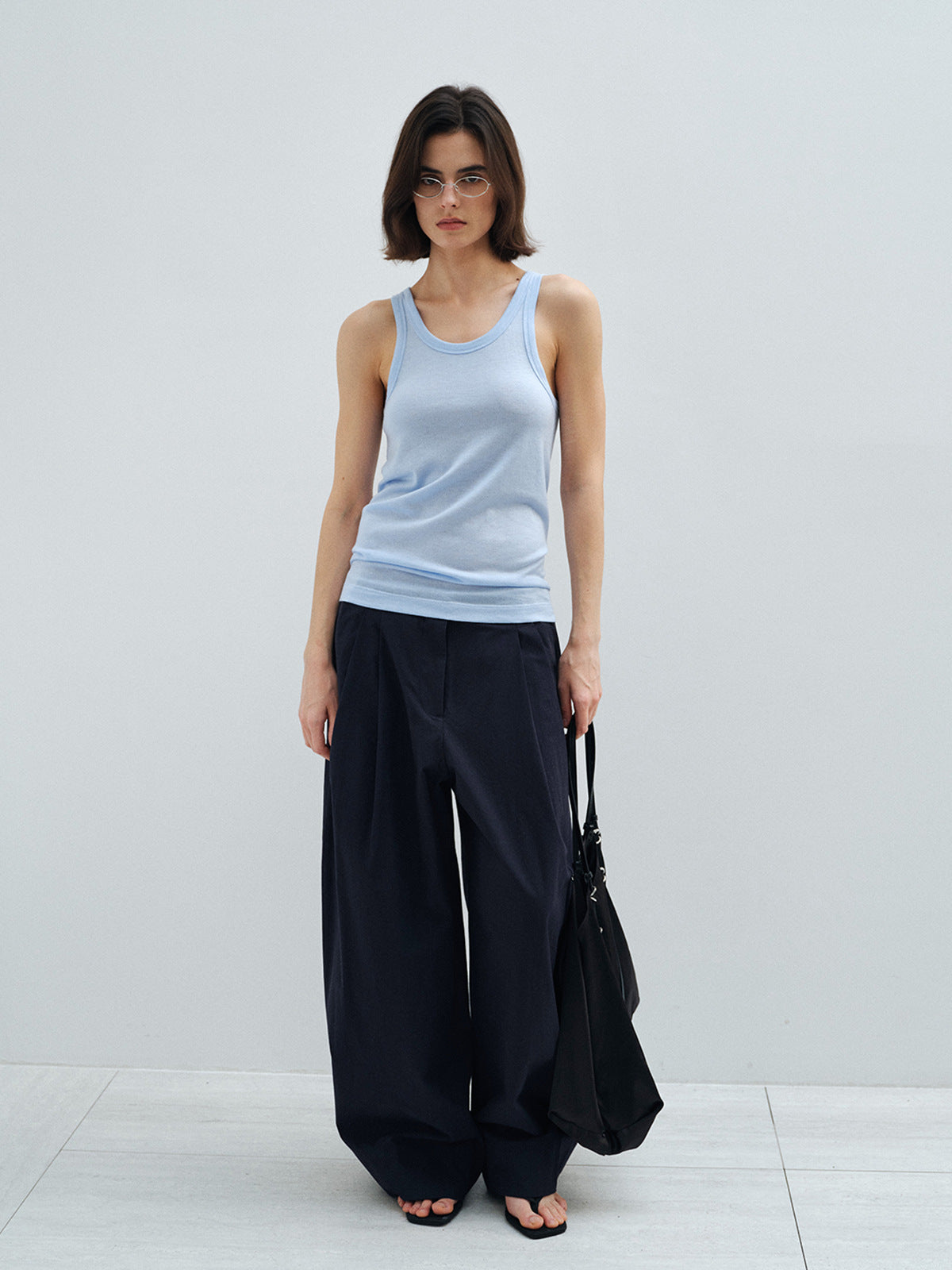 Pleated Wide-leg Baggy Pants