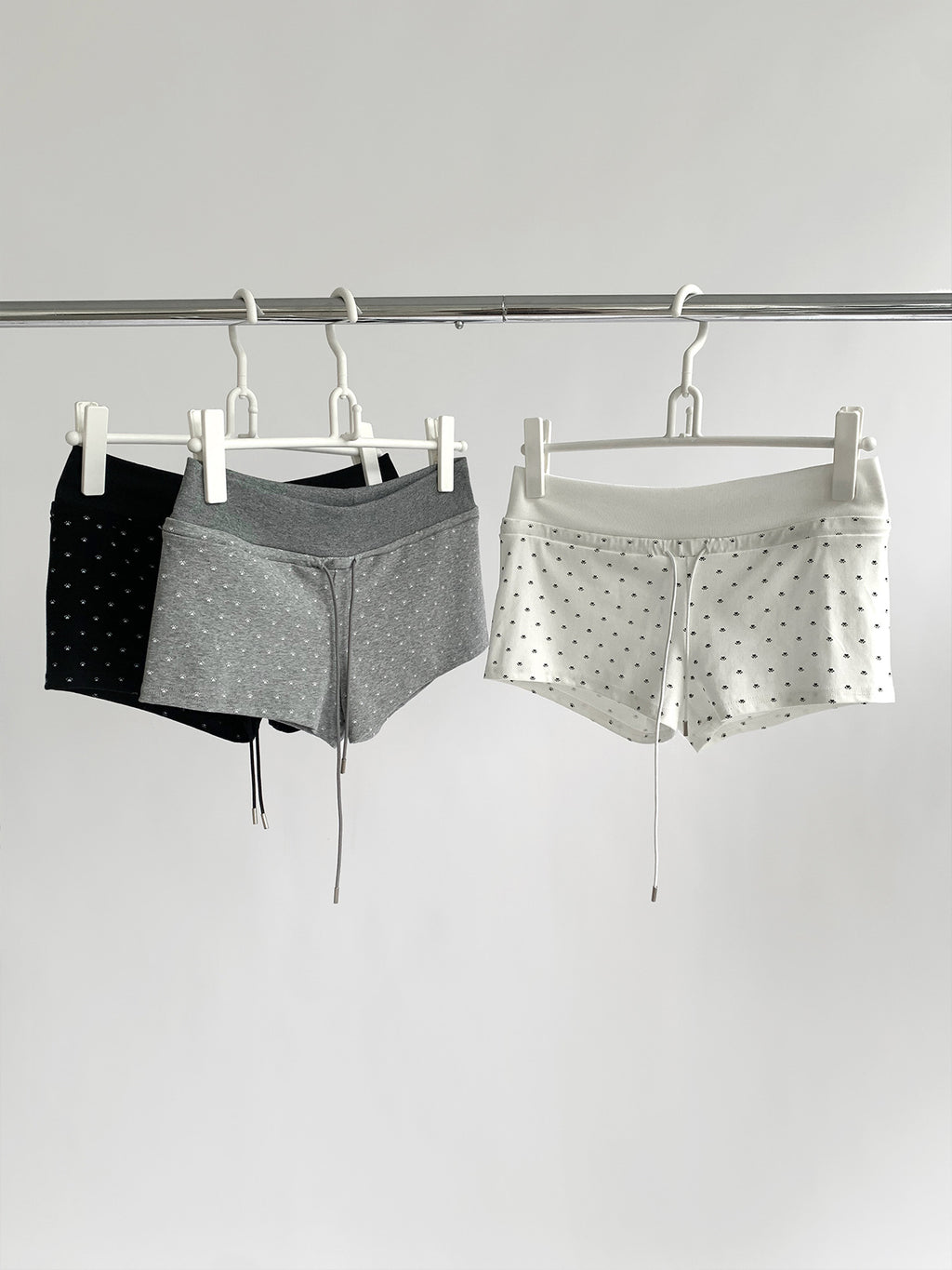 Cute Polka Dots Cotton Mini Sweat Shorts