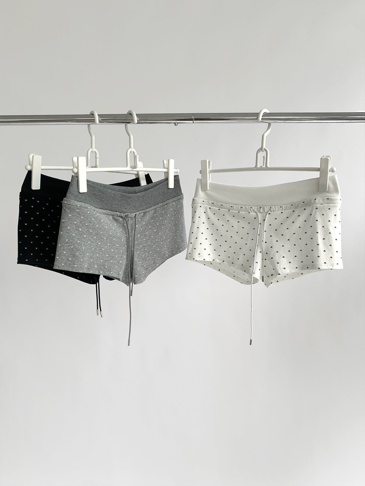 Cute Polka Dots Cotton Mini Sweat Shorts