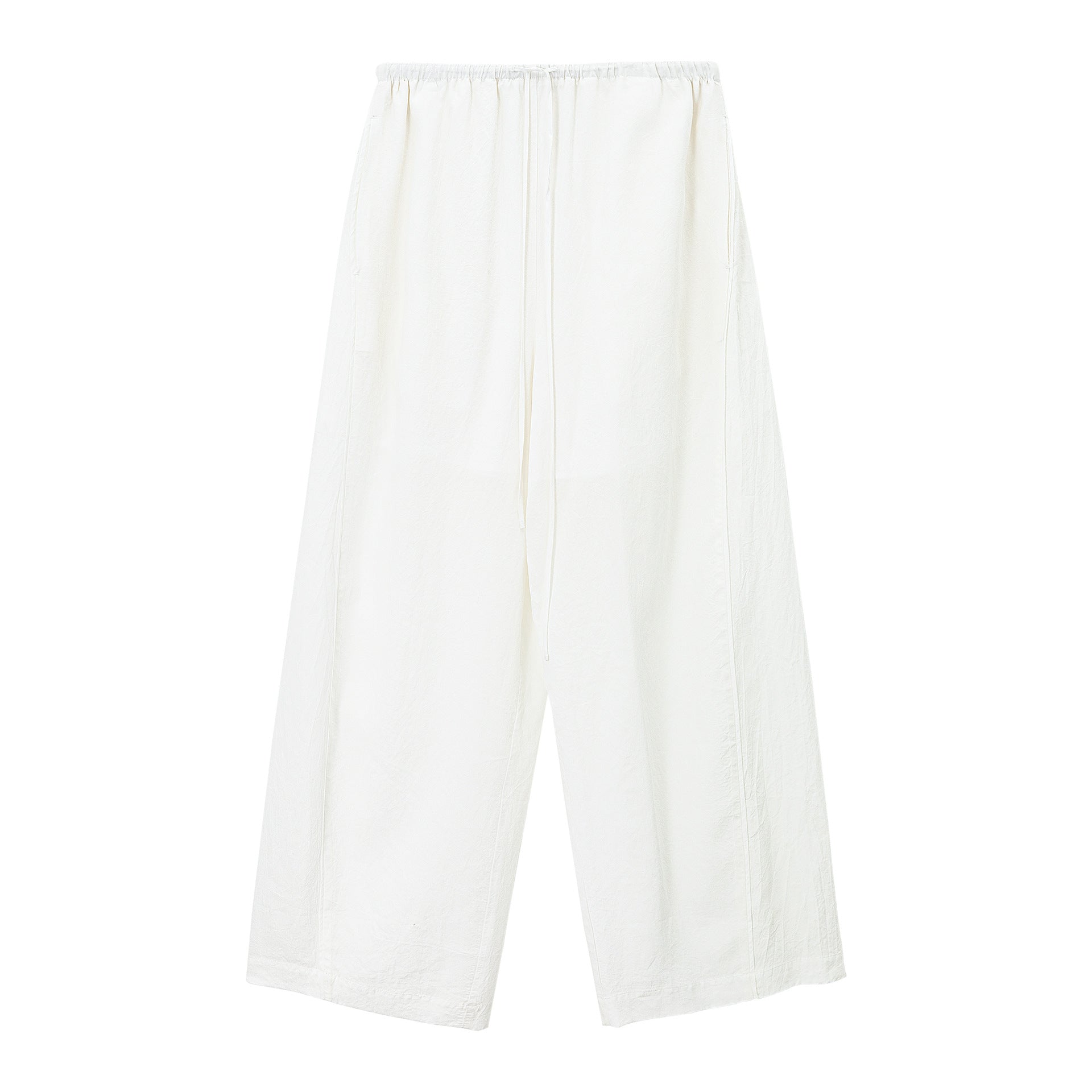 Tencel Elastic Waist Wide Leg Pants