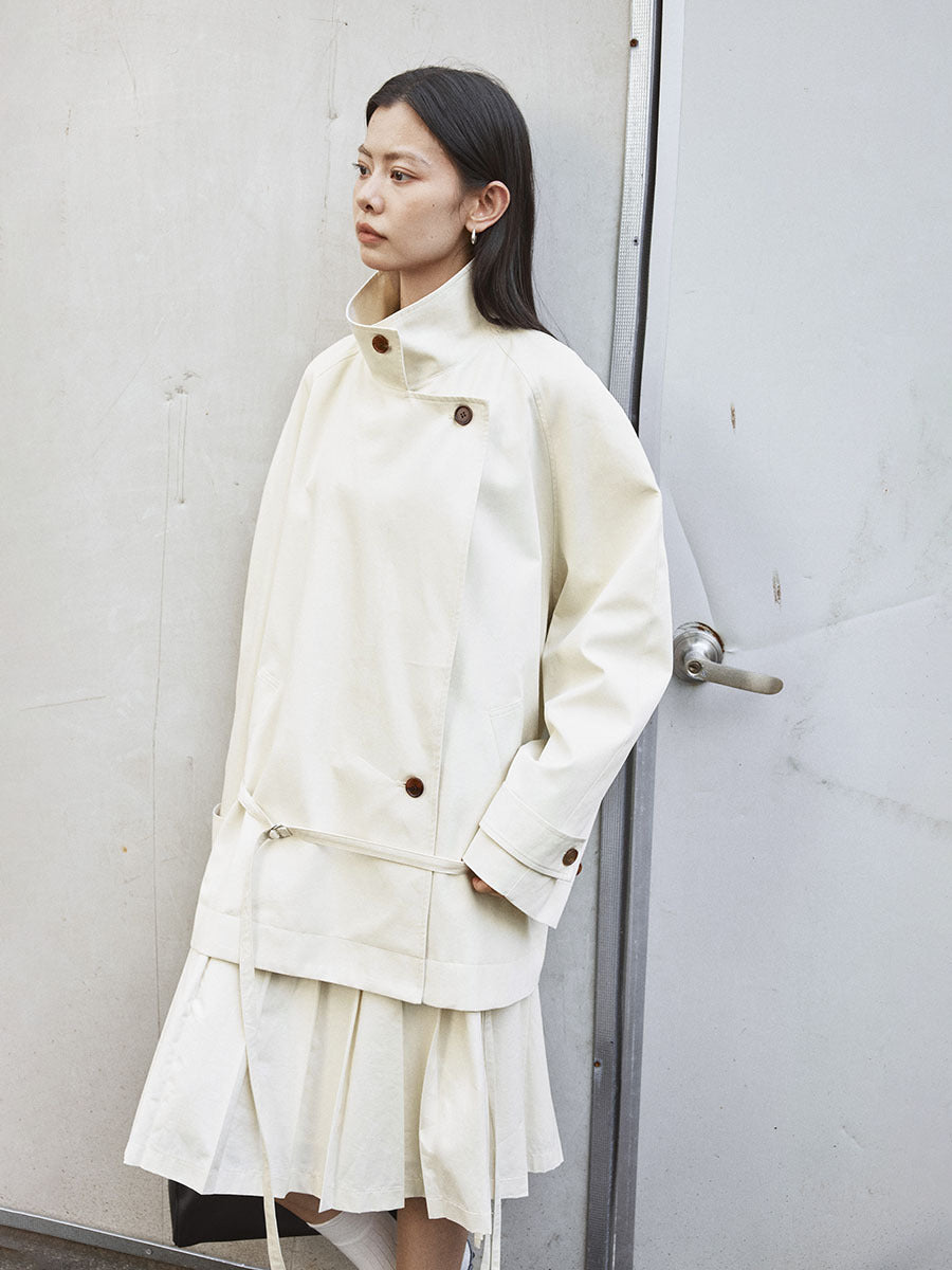 Relaxed Double-Breasted Oversized Trench Jacket