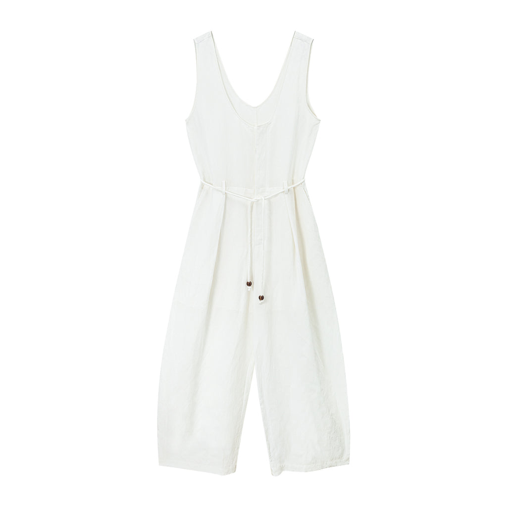 Tencel Linen Blend U-neck Jumpsuit
