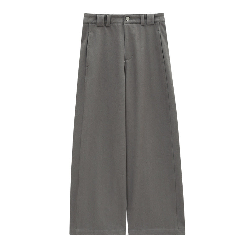 Minimalist Warm Straight-Leg Casual Pants