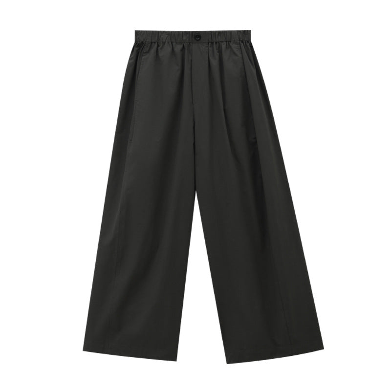 Elastic Waist Barrel Wide Leg Pants