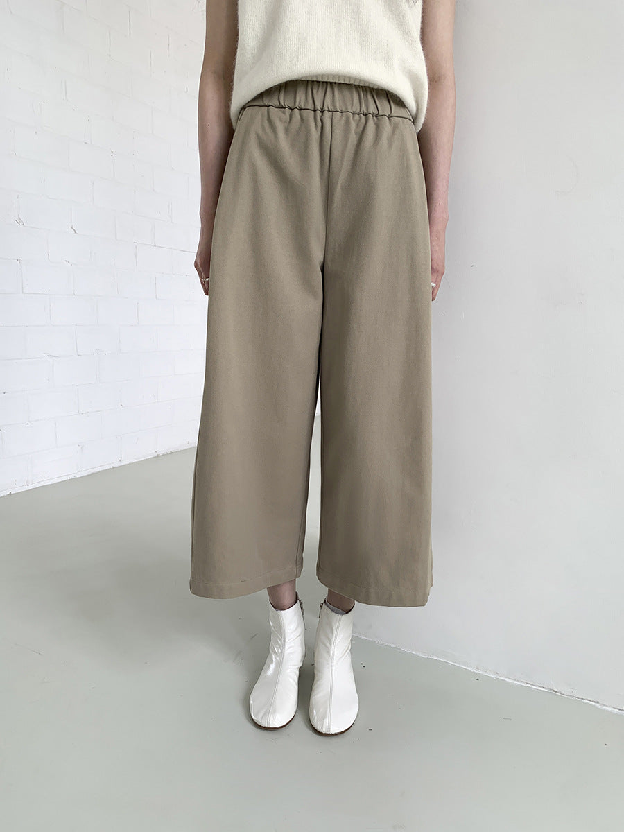 Straight Leg Versatile Cotton Trousers