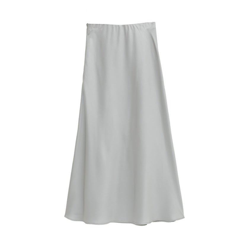 Satin A-line Mermaid Maxi Skirt