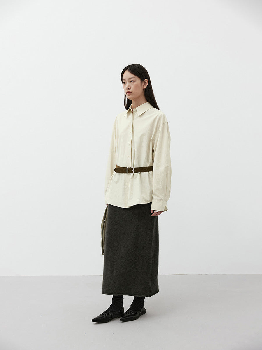 Soft Knit Drawstring Maxi Skirt