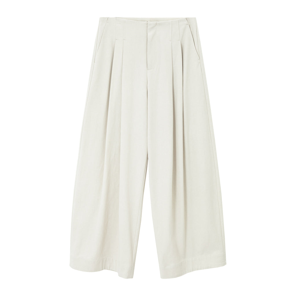 Pleated Drape Versatile Straight Leg Pants