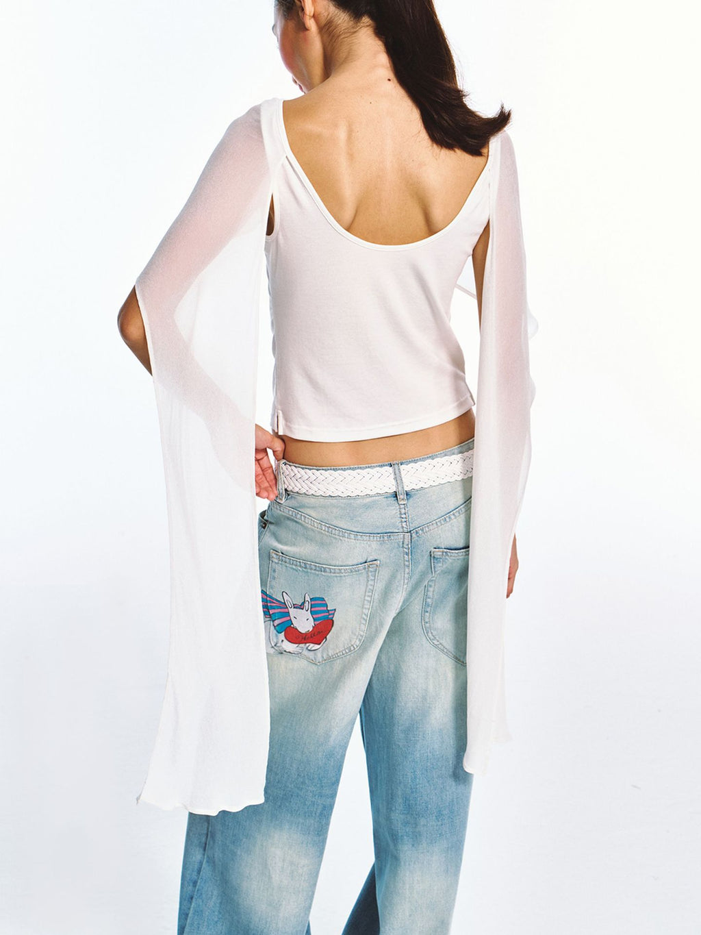 Sheer Shawl Off-Shoulder Off-Shoulder Stylish Top