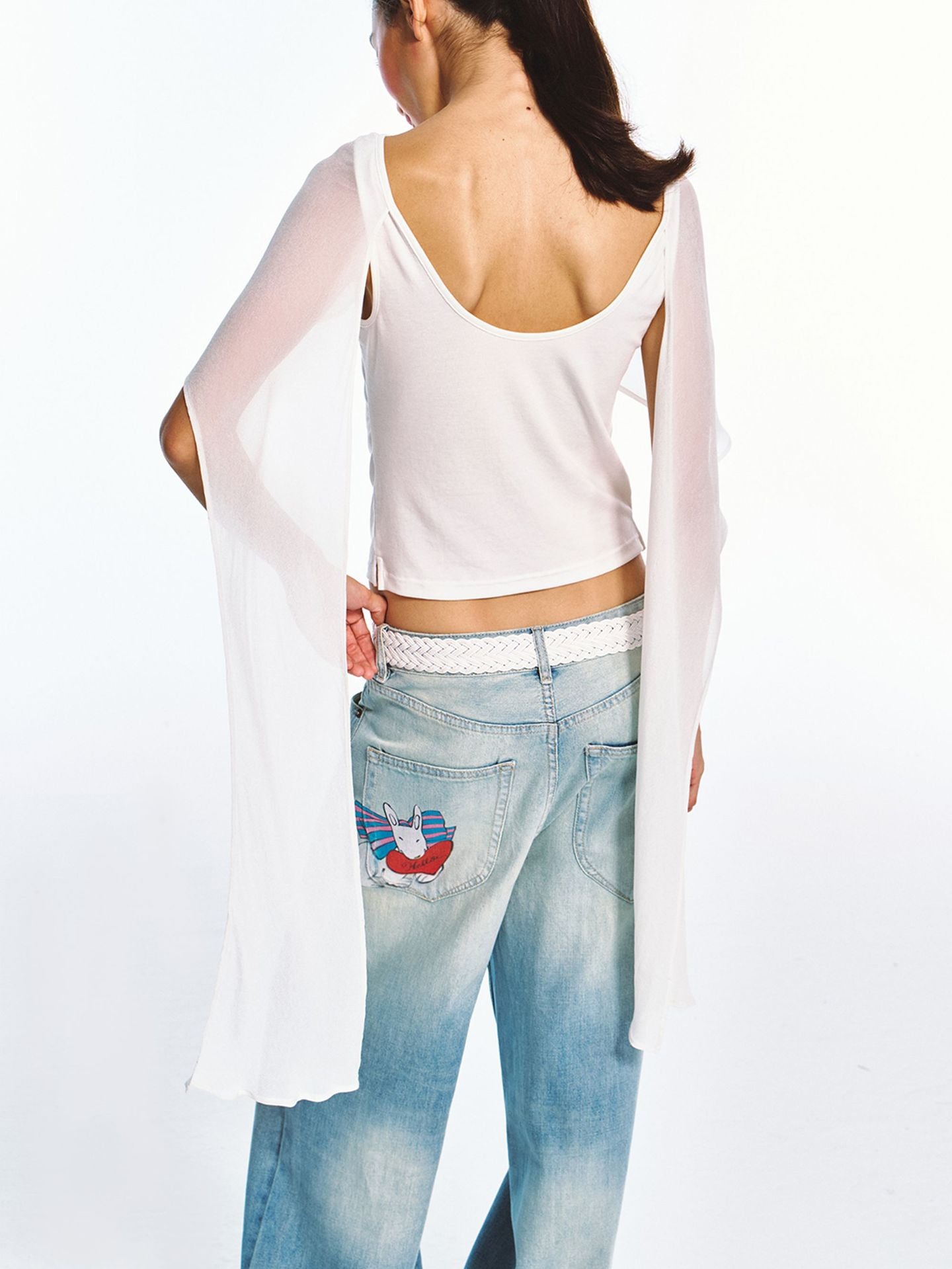 Sheer Shawl Off-Shoulder Off-Shoulder Stylish Top