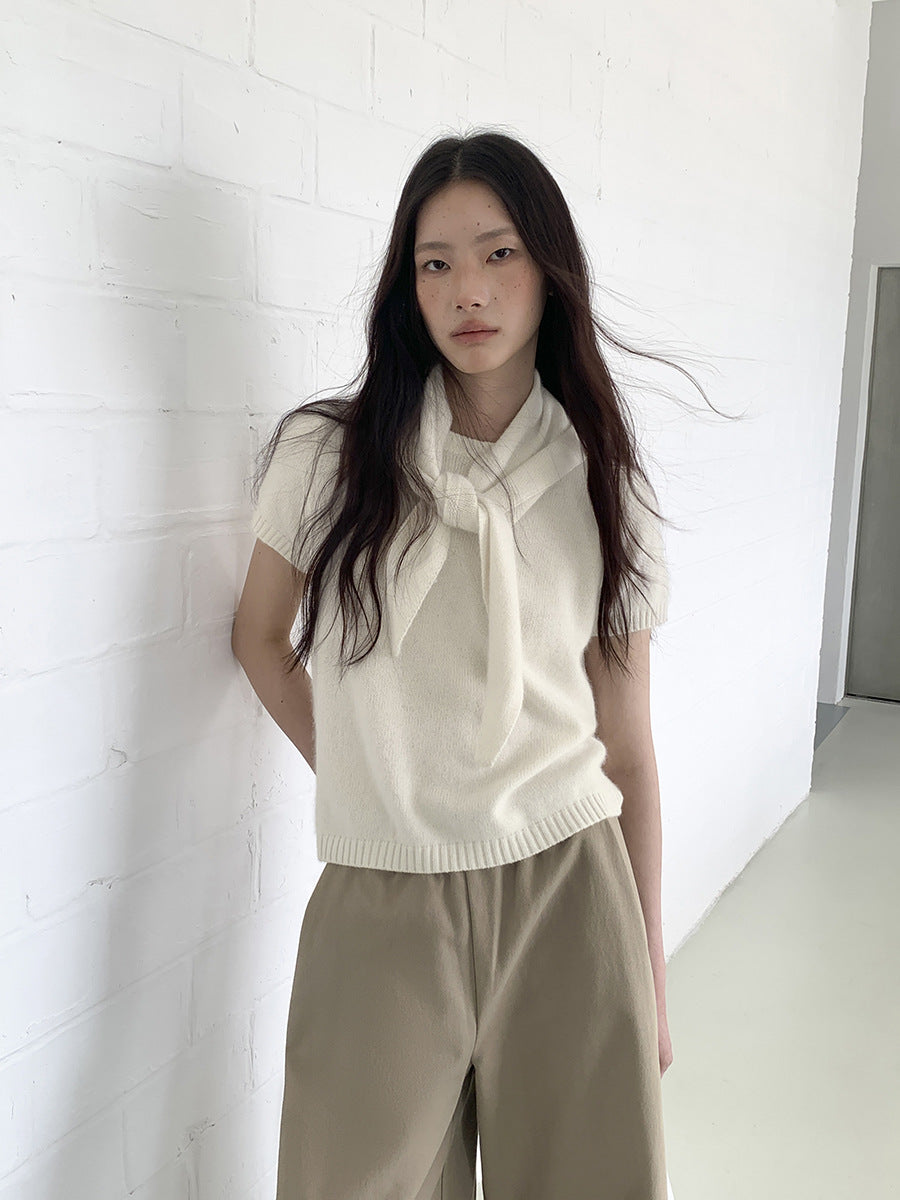 Short-sleeve Wool Sweater