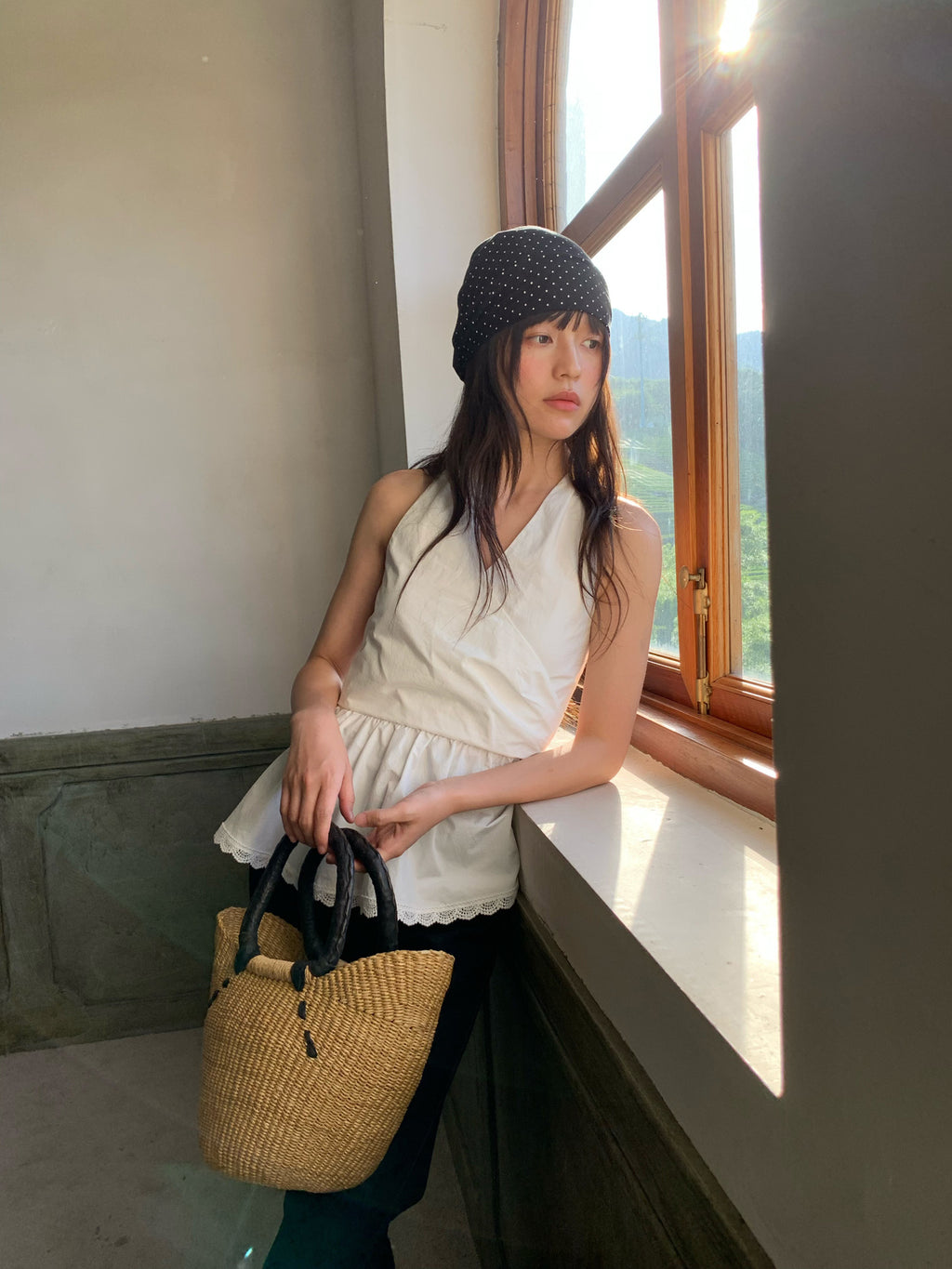 V-Neck Sleeveless Peplum Blouse