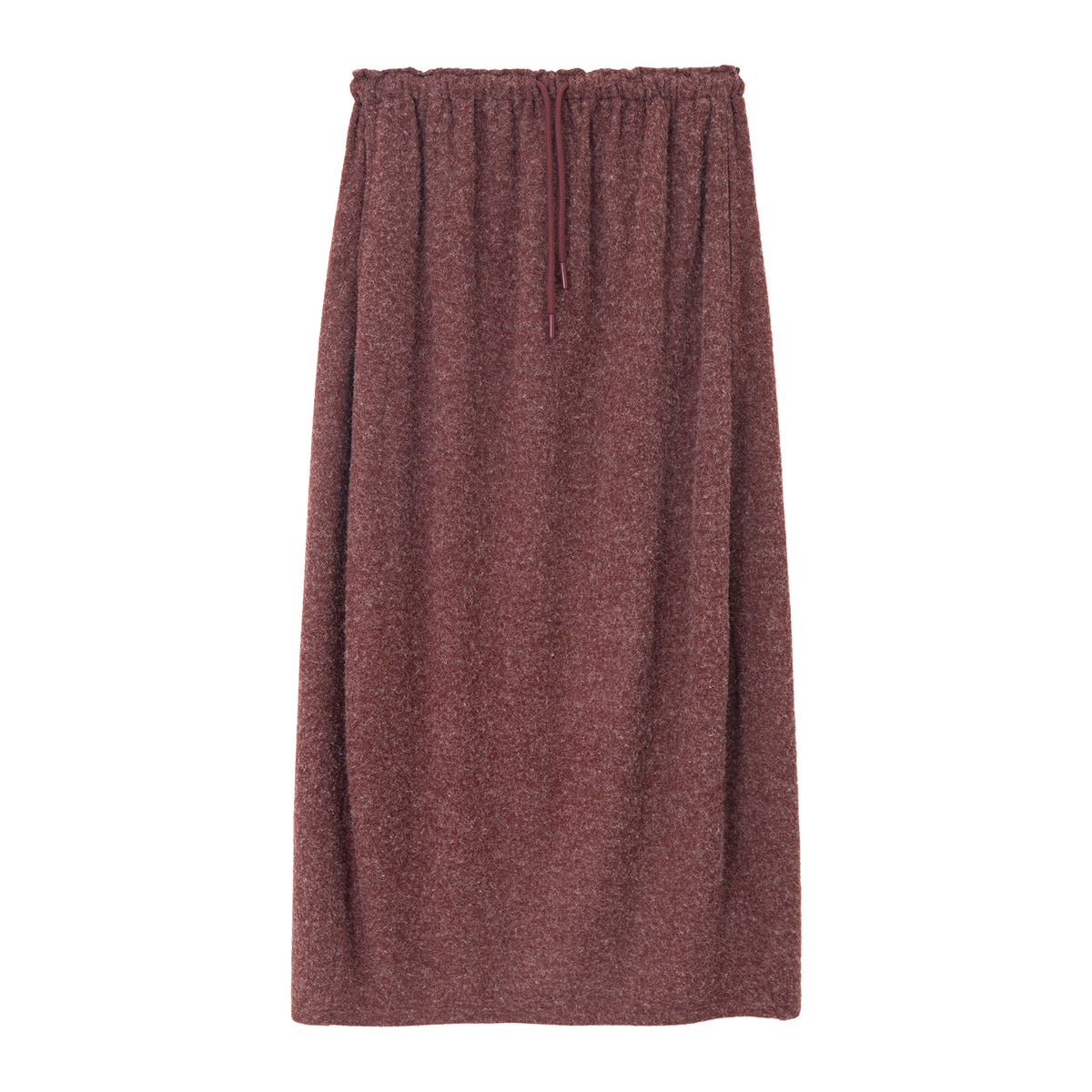 Soft Drawstring Knit Micro-cocoon Maxi Skirt