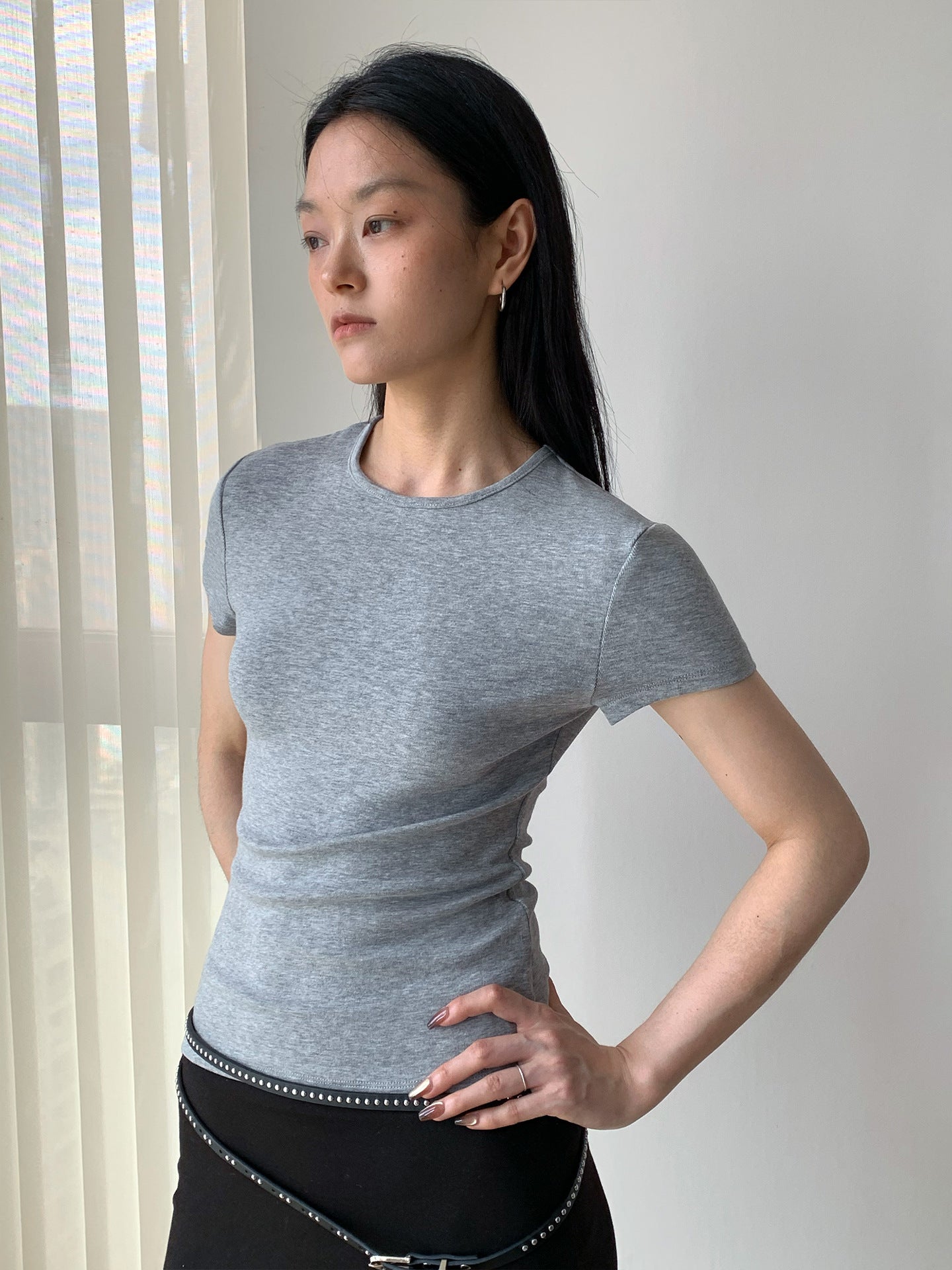 Cloud-Feel Round Neck Slim T-Shirt