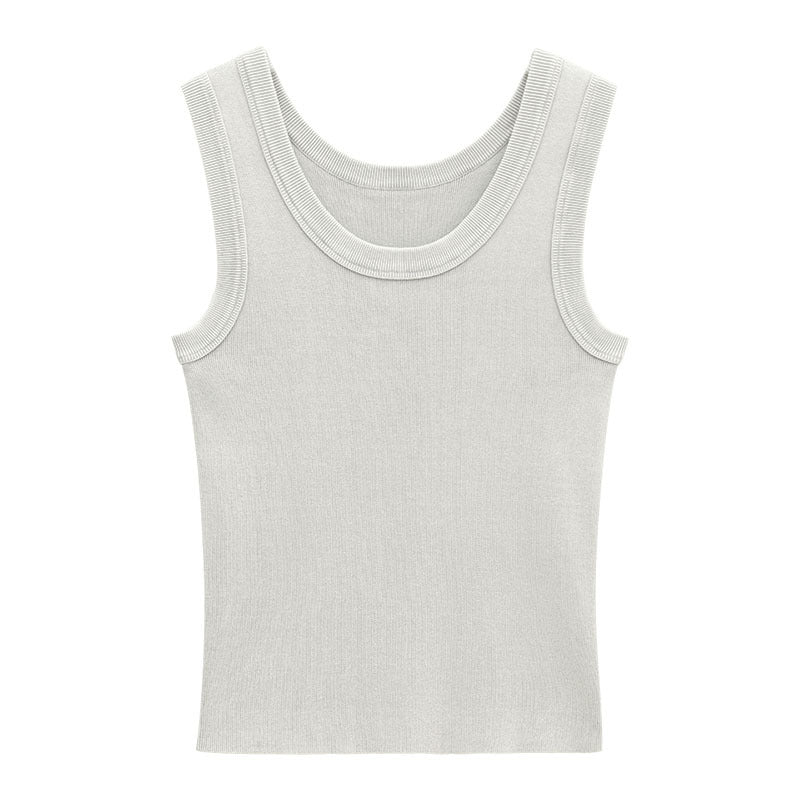 Cotton Slim-fit Knit Smooth Tank Top