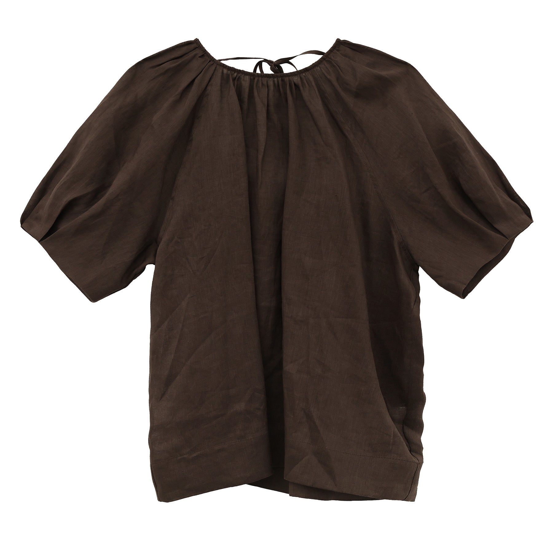 Round Neck Long-sleeve Hollow-out Embroidered Breathable Linen Shirt