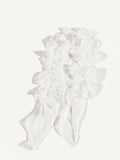 Pleated Design Vintage Style Leopard Print Silk Scarf