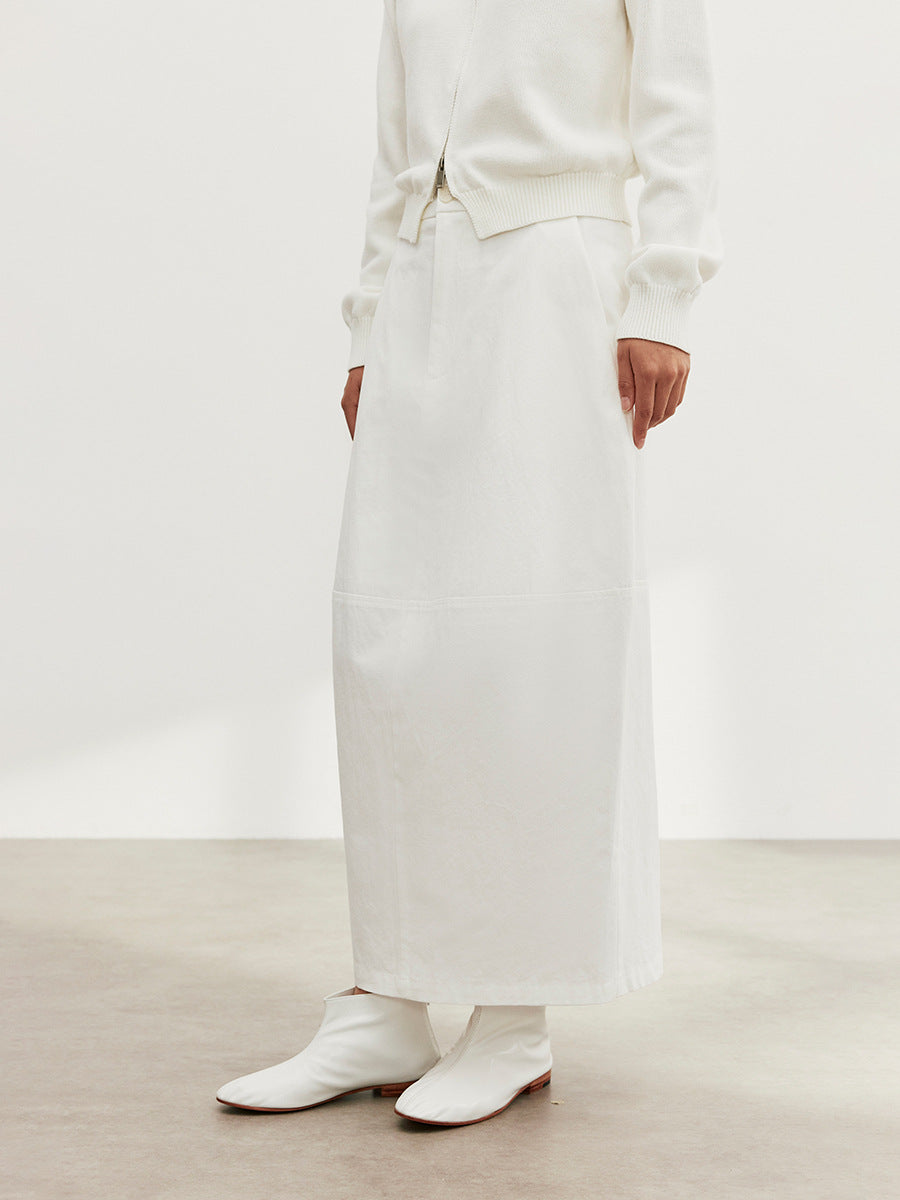 Solid Bubble Maxi Skirt