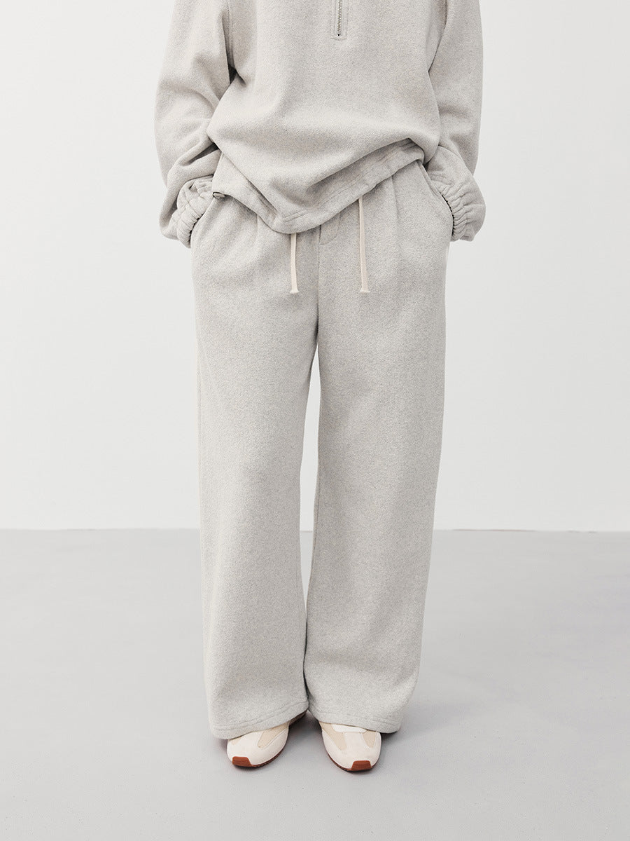 Textured Knit Wide Leg Drawstring Pants
