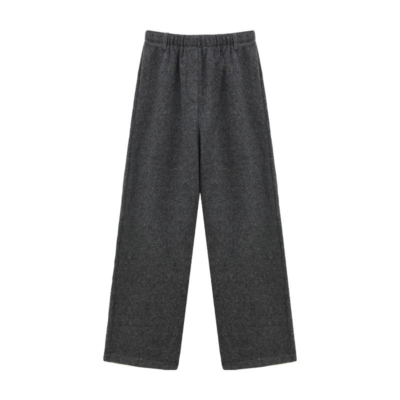 Soft Wool-Blend Wide-Leg Trousers