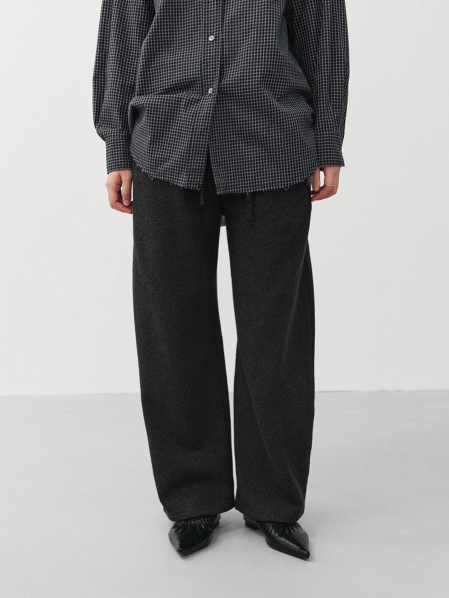 Textured Knit Wide Leg Drawstring Pants