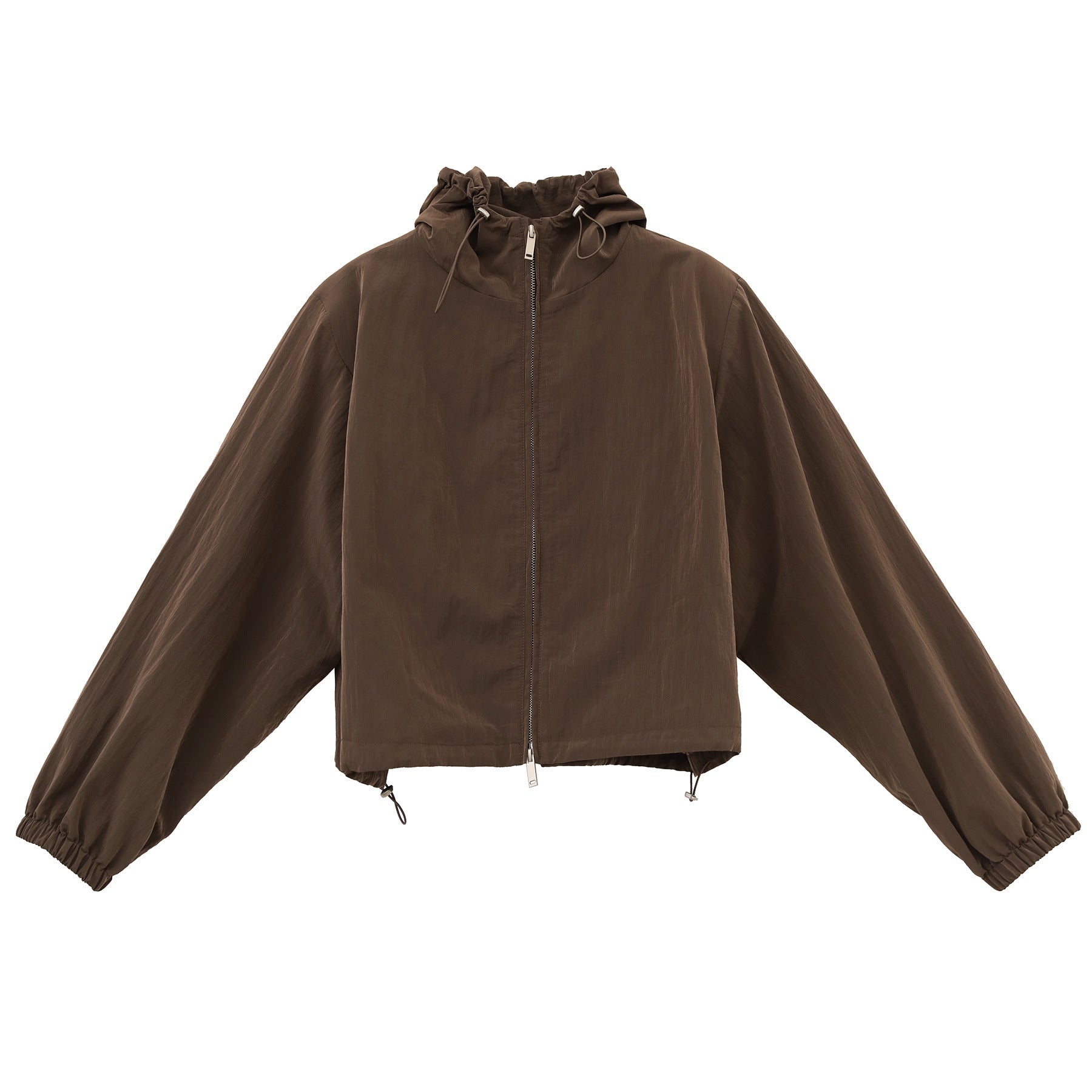 Double-Zipper Design Plush Functional Hooded Jacket