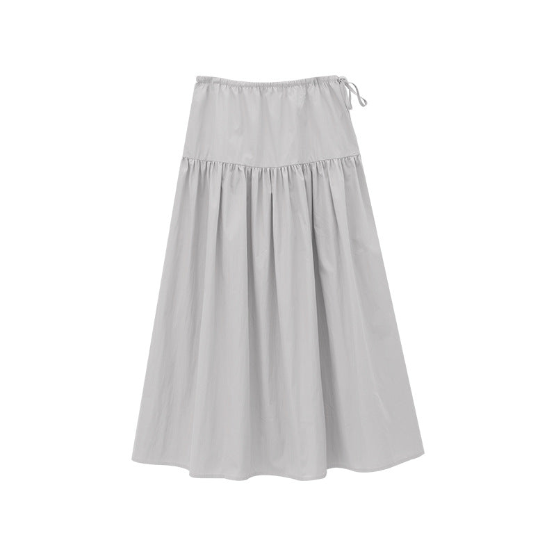 Pleated Simple Style Maxi Skirt