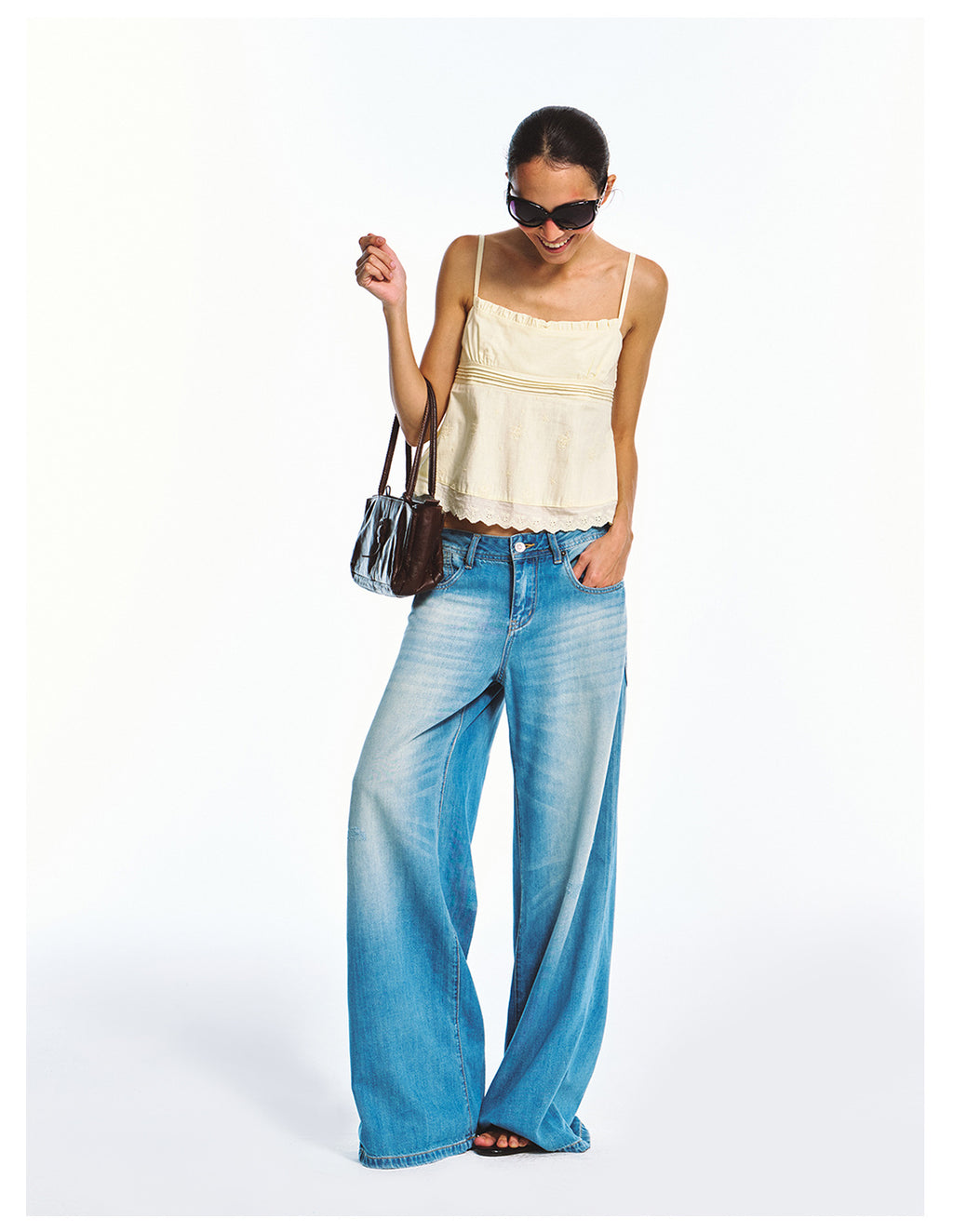 Linen-cotton Beautiful Vintage Style Embroidered Camisole Top