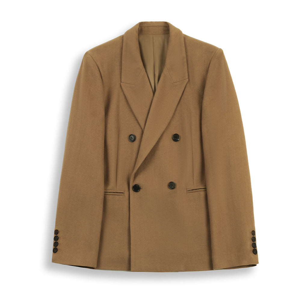 Single-Sided Lining Double-Breasted 50% Fine Wool Suit