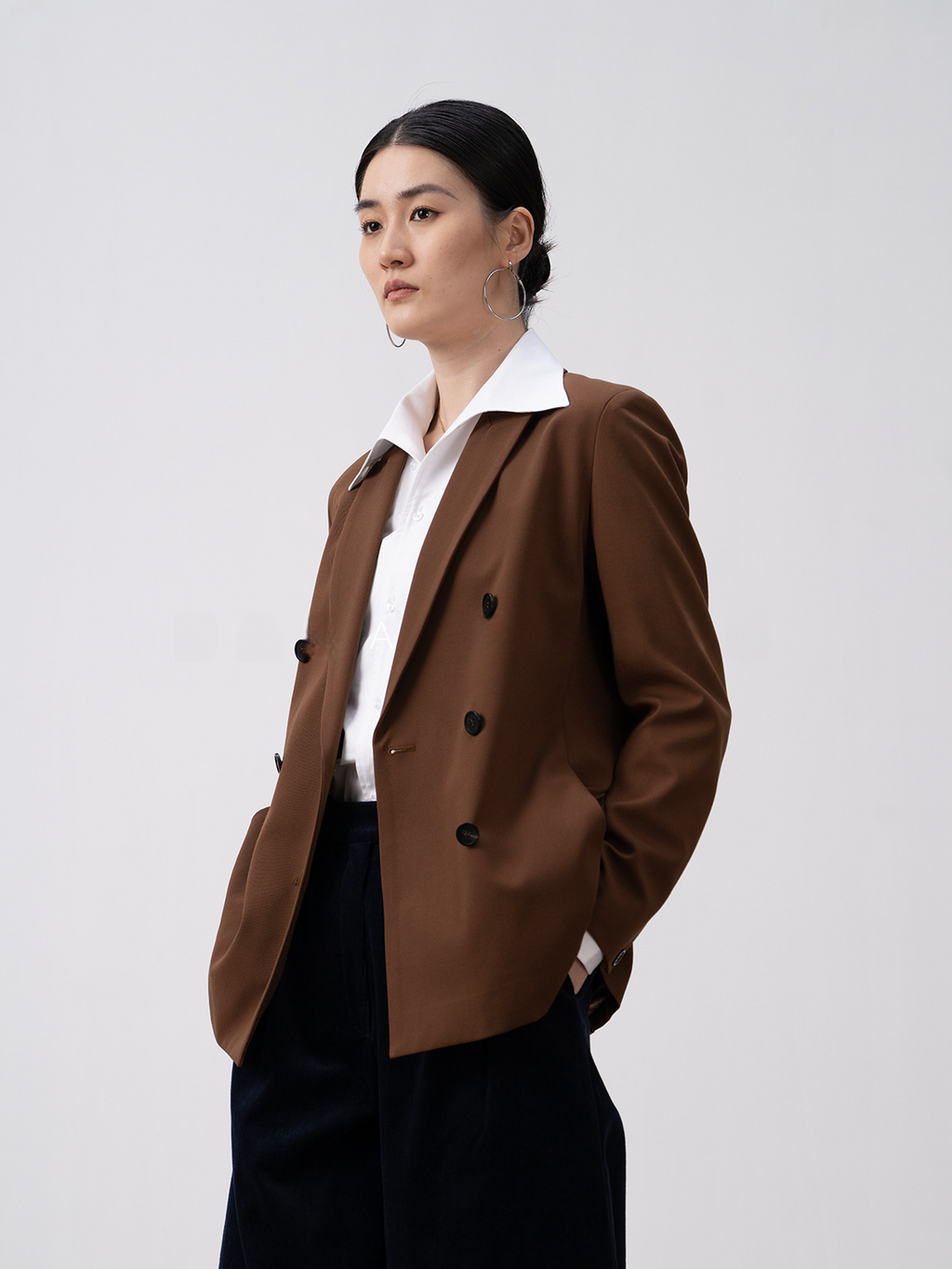 Premium Double-breasted Flared Collar Blazer