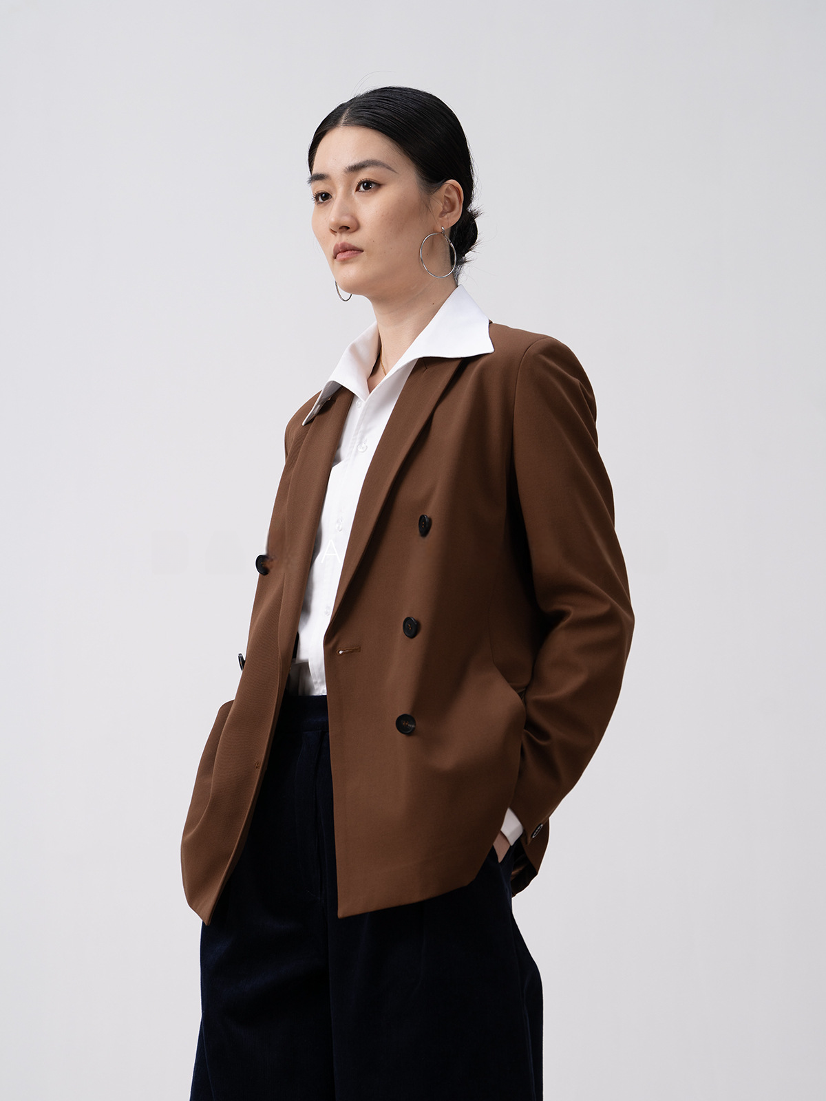 Premium Double-breasted Flared Collar Blazer
