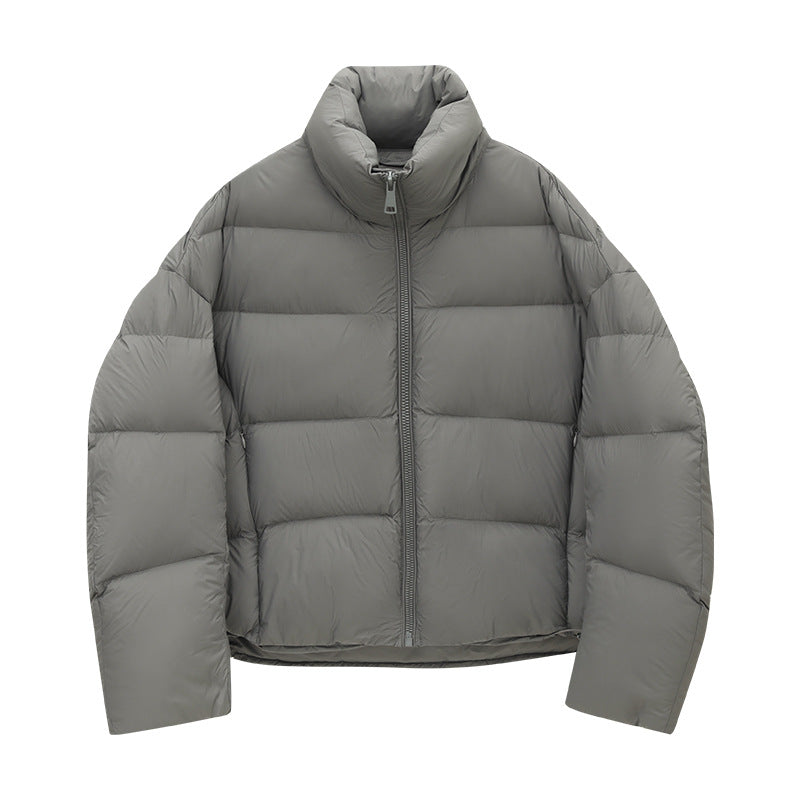 Duck Down Warm Stand Collar Lightweight Relaxed Puffer Jacket