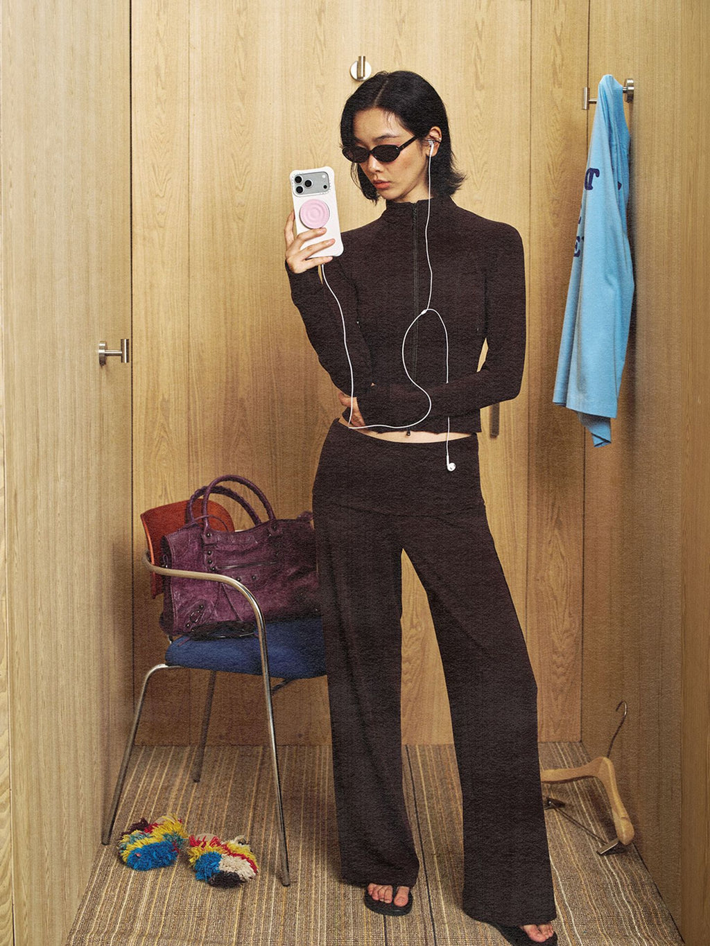 Stretchy Knitted Sports Casual Folded Pants