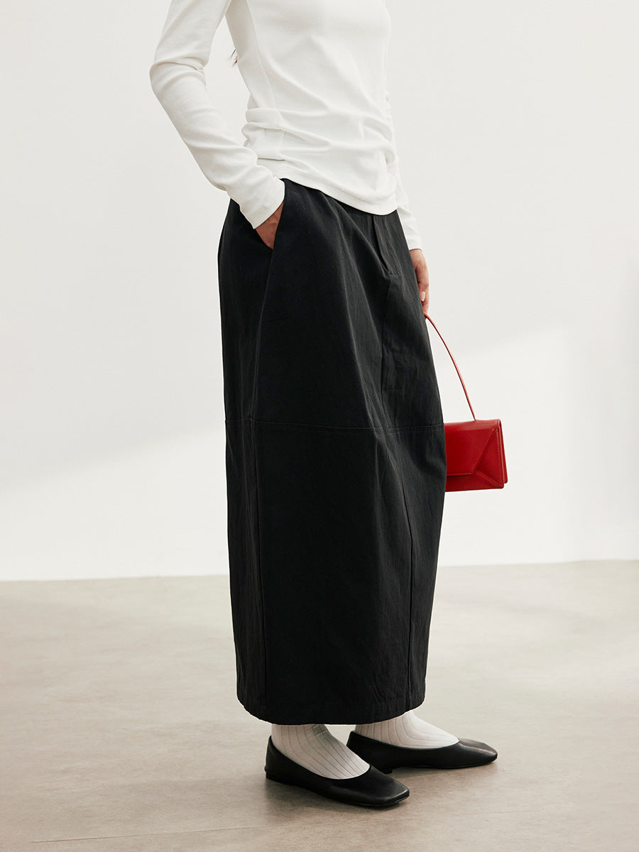 Solid Bubble Maxi Skirt