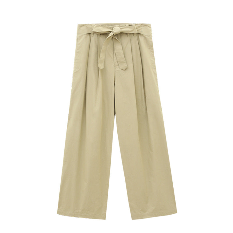Crisp Cotton Wide-Leg Trousers