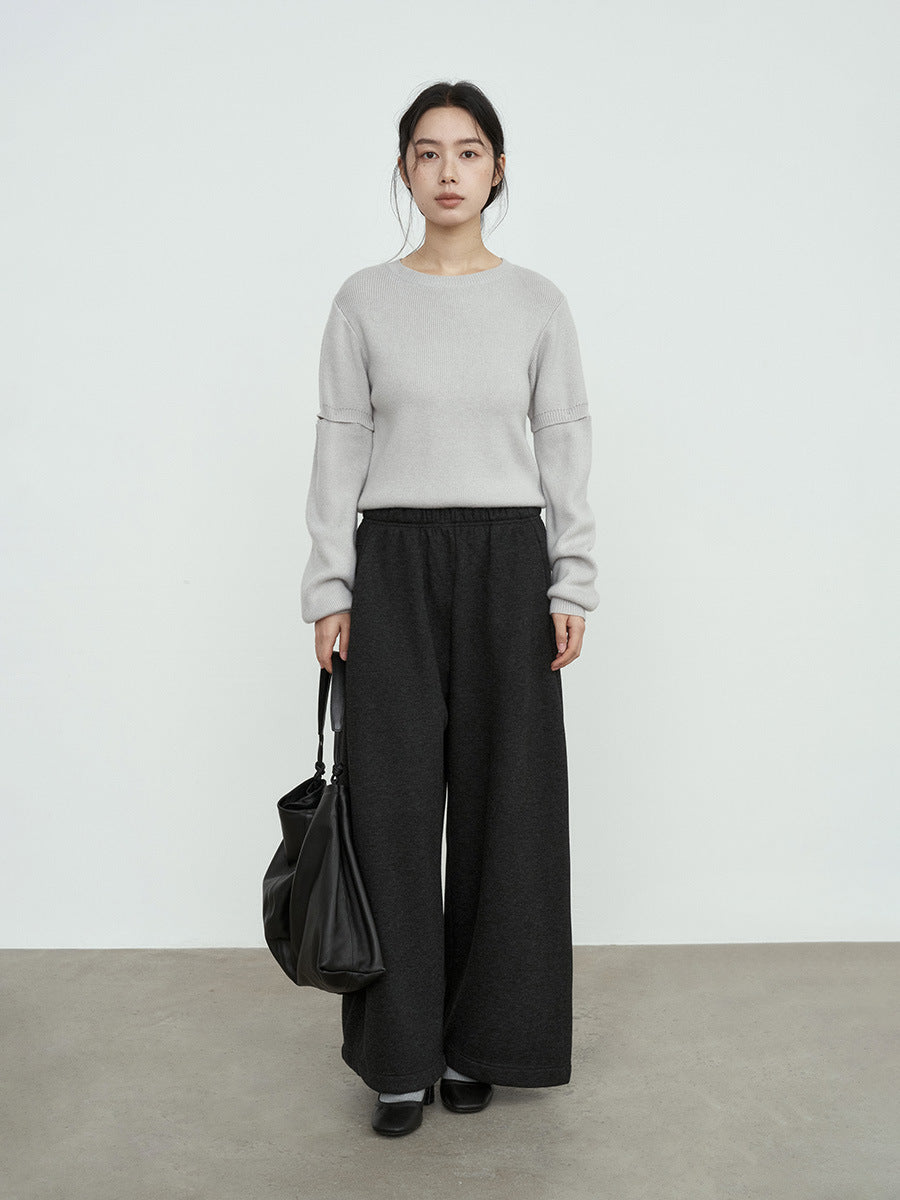 Straight-Leg Elastic Waist Versatile Sweatpants