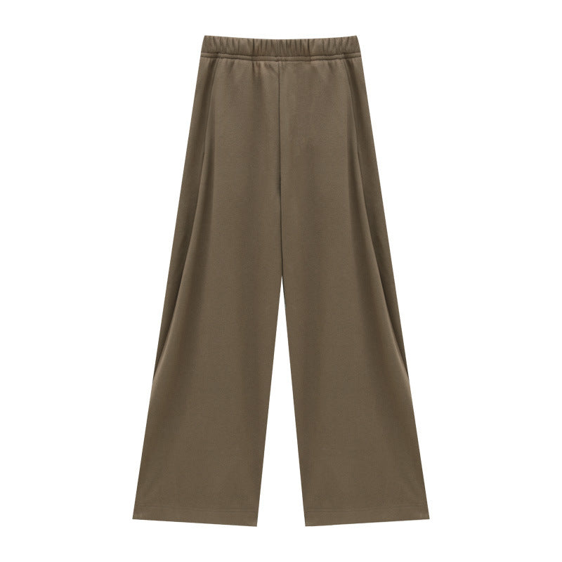 Straight-Leg Elastic Waist Versatile Sweatpants