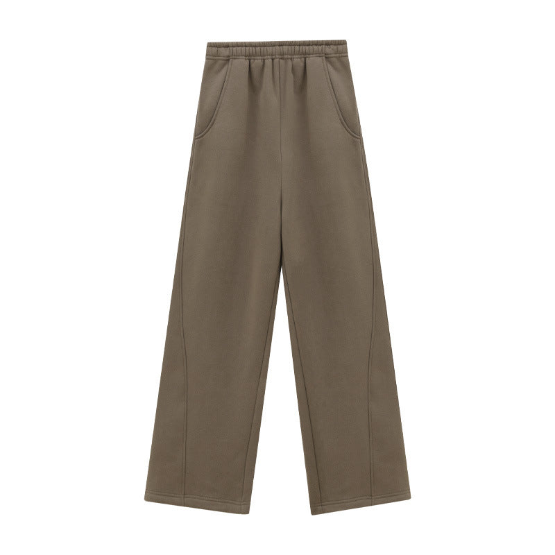 Elastic Waist Straight-Leg Sweatpants