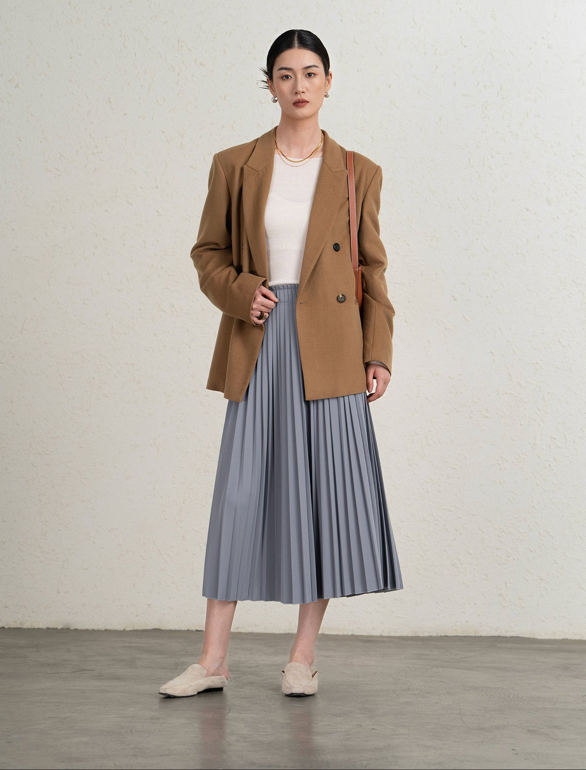 Single-Sided Lining Double-Breasted 50% Fine Wool Suit