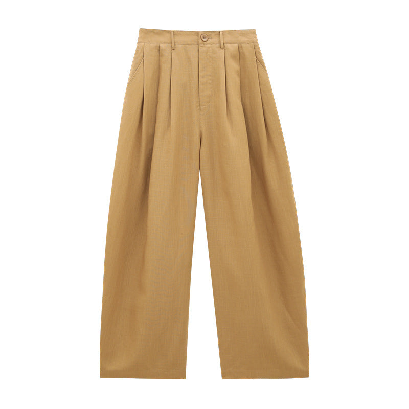 Curved-Shaped Low-Waist Casual Pants