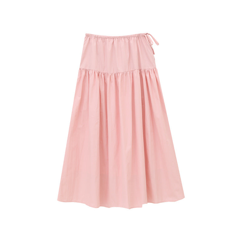 Pleated Simple Style Maxi Skirt