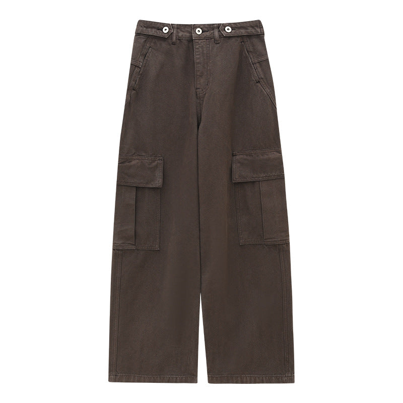 Distressed Wide Leg Cargo Work Pants