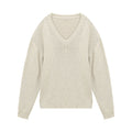 Large V-neck Loose Knit Sweater